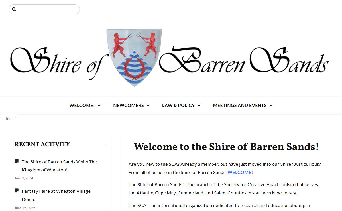 The Shire of Barren Sands – Serving Southern New Jersey, in the East Kingdom of the Society for Creative Anachronism