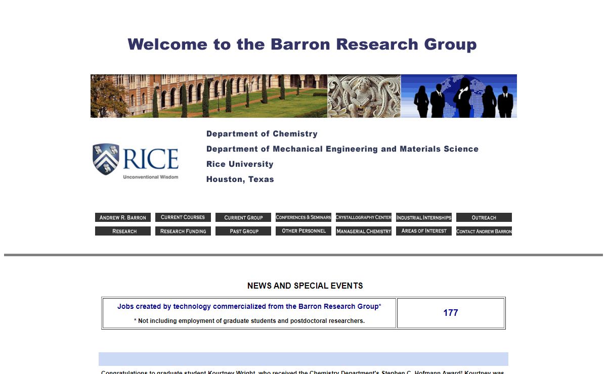 Barron Research Group - Rice University - Andrew R. Barron