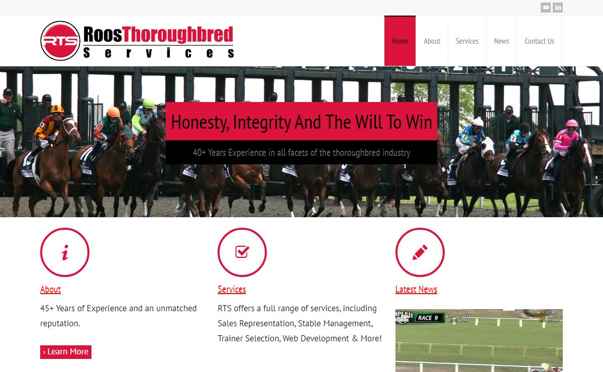 Sales Representation, Stable Management, Partnerships Trainer Selection & Web Development :: Roos Thoroughbred Services
