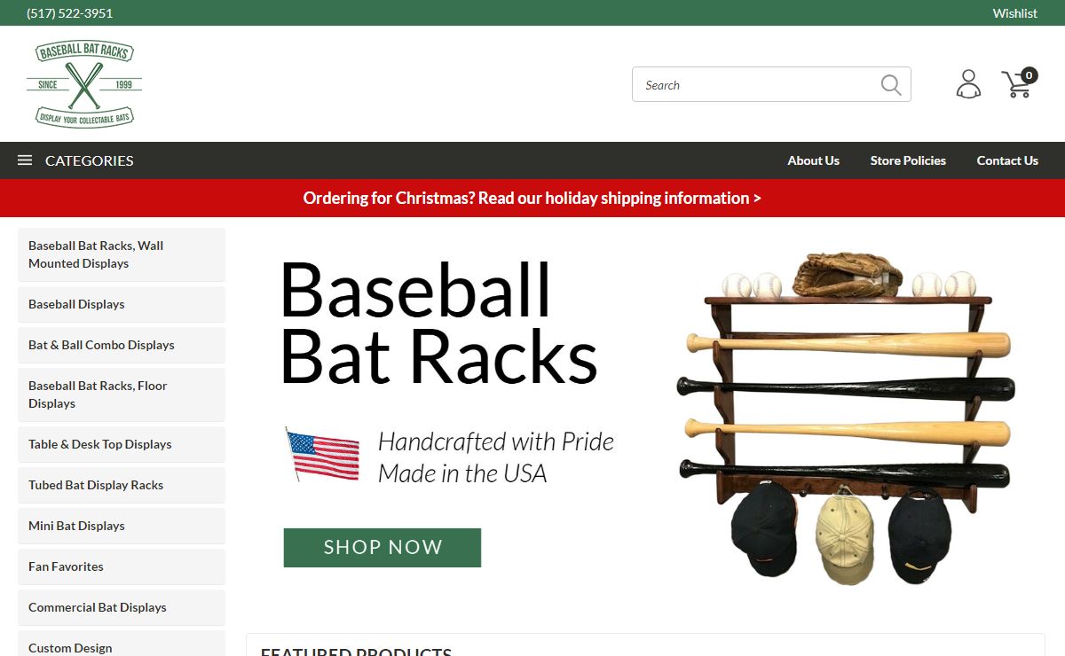 Custom Baseball Bat Racks and Ball Displays
