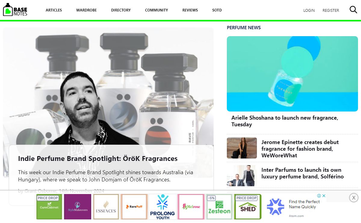 Basenotes - Perfume News, Fragrance Reviews and Scent Community • Basenotes