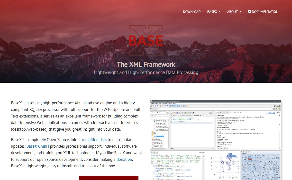 BaseX | The XML Framework: Lightweight and High-Performance Data Processing