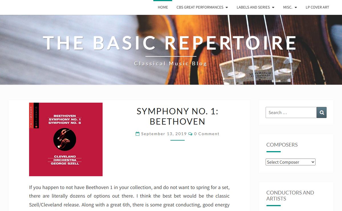 The Basic Repertoire – Classical Music Blog