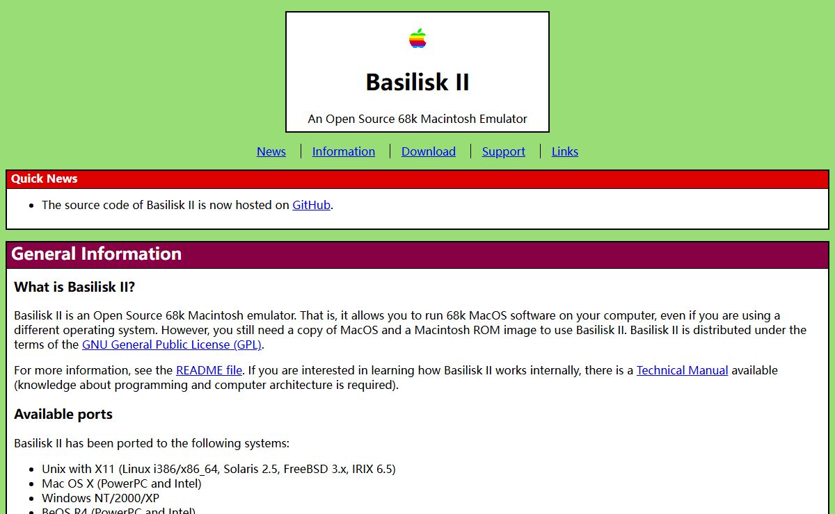 The Official Basilisk II Home Page