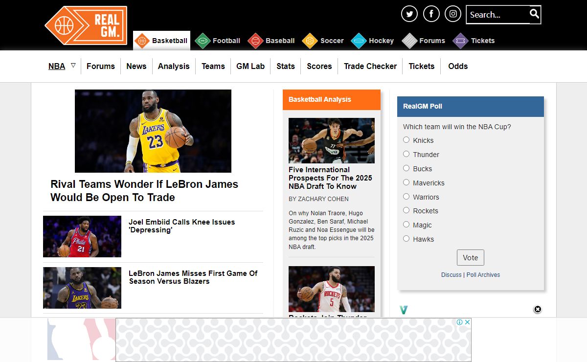 RealGM - Basketball News, Rumors, Scores, Stats, Analysis, Depth Charts, Forums