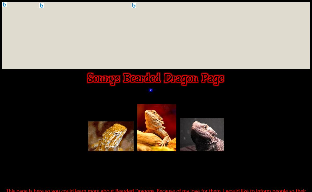 Sonny's Bearded Dragon Page