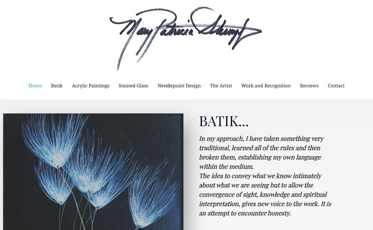 Batik Art by Mary Patricia Stumpf – Information and displays of the batik art of Mary Patricia Stumpf