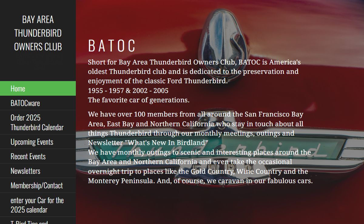 Bay Area Thunderbird Owners Club – BATOC – The World's Oldest Thunderbird Club