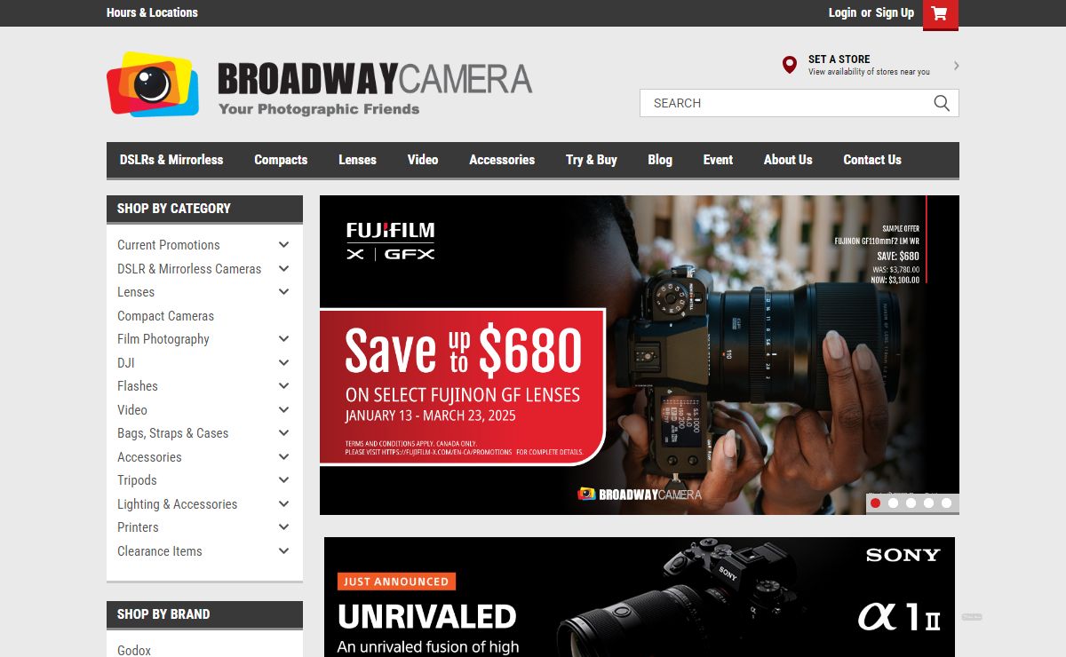 Broadway Camera - Vancouver's Shop for Digital SLR, Mirrorless, and Compact Cameras