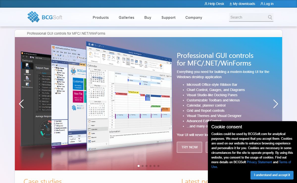 BCGSoft: professional GUI controls for MFC/.NET/WinForms