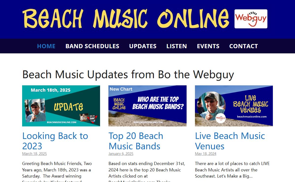 Beach Music Online - Your Source for Beach Music Info