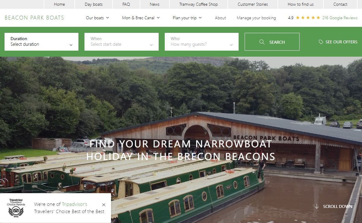 Luxury canal boat holidays | Narrowboat Hire | Beacon Park Boats