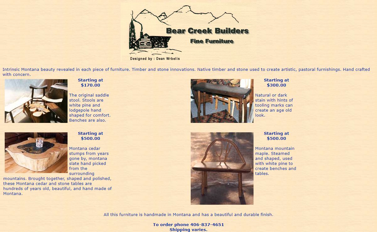 Bear Creek Builders - Log Furniture Artisan