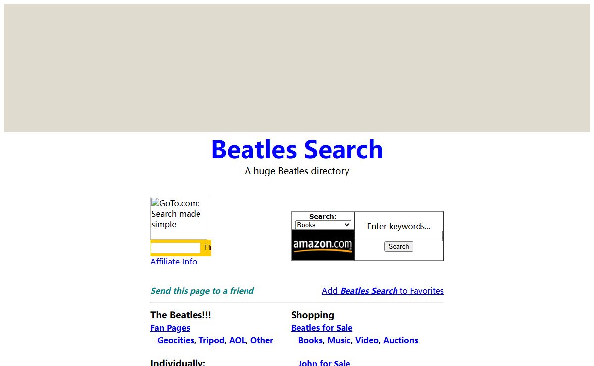 Beatles Search - Huge Beatles directory - Home Page