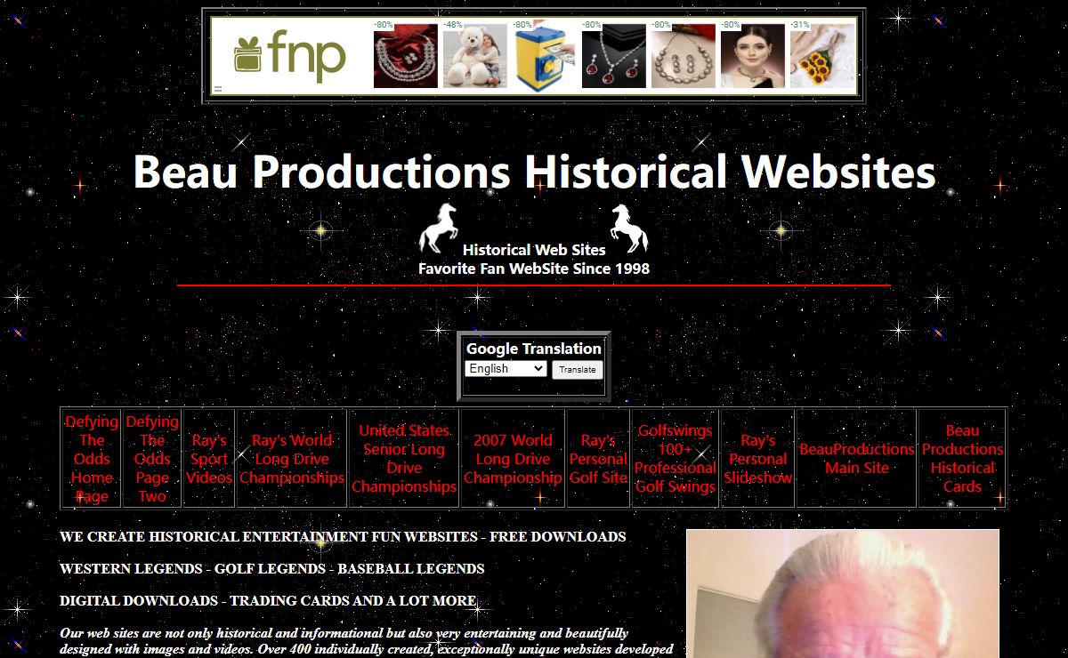 Beau Productions - Award Winning - Historical- Golf Swings - Legends - Collectables - Novelty Cards - Free Stuff