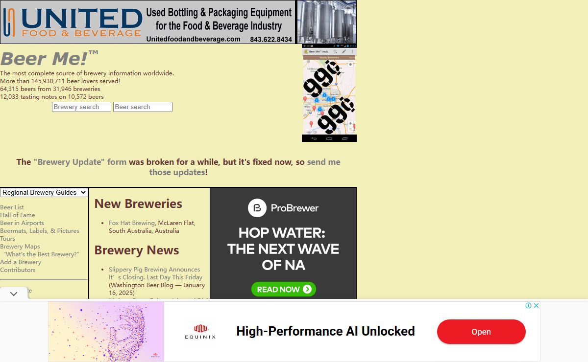 Beer Me! — The most complete source of brewery information worldwide.