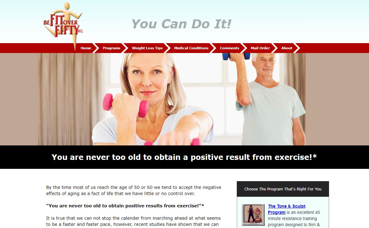 Exercise & Fitness Programs for People Over Fifty.