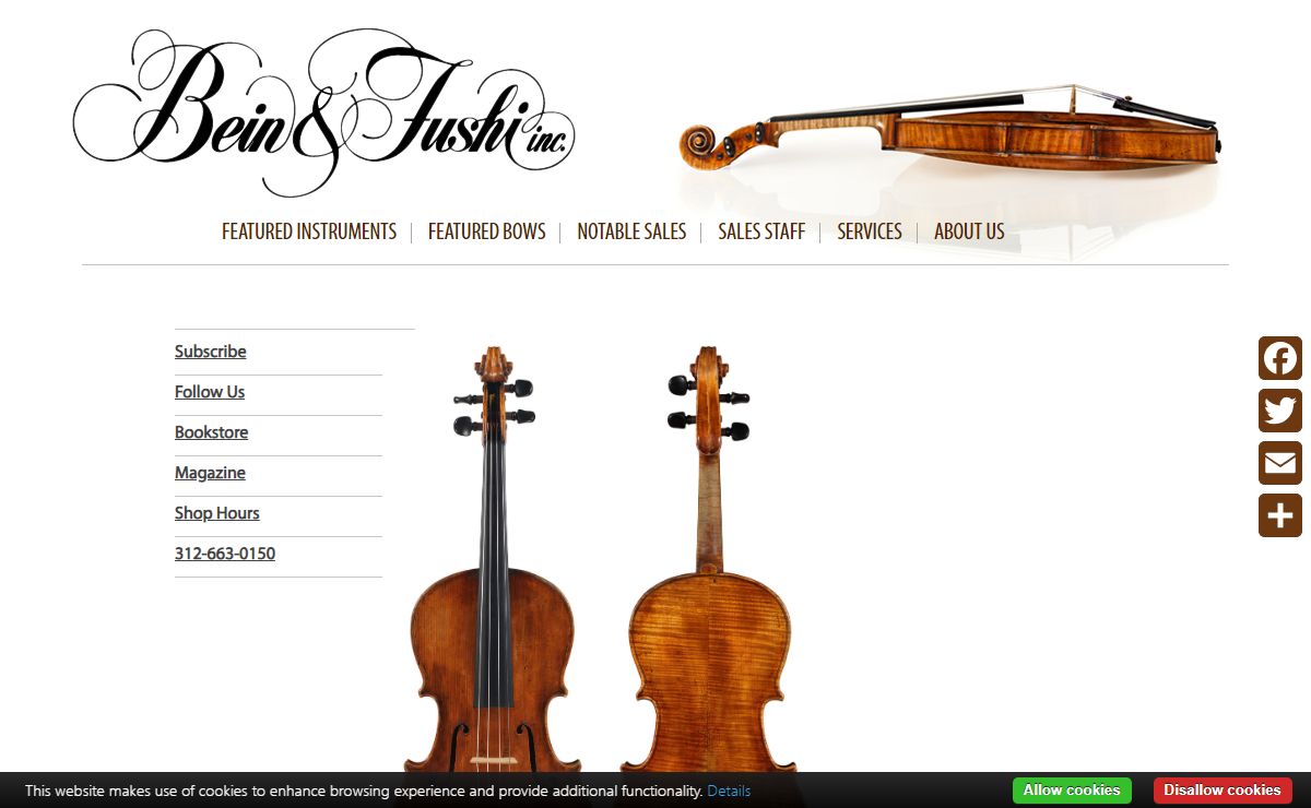 Bein & Fushi | Dealers, Experts & Restorers of Rare, Antique & Modern Violins, Violas, Cellos and their Bows