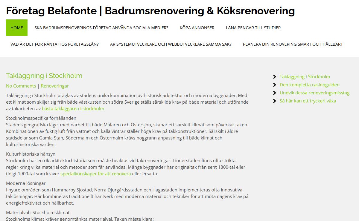Företag Belafonte | Badrumsrenovering & Köksrenovering