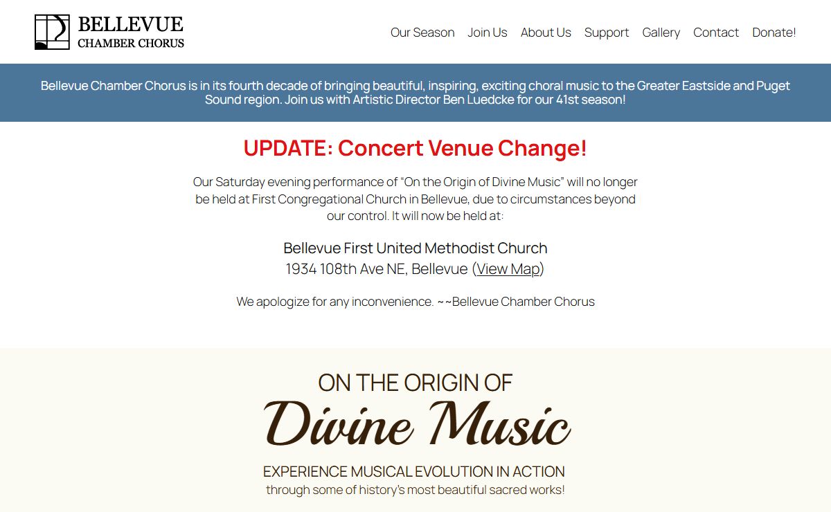 Bellevue Chamber Chorus – Sharing beautiful choral music throughout the Puget Sound since 1984