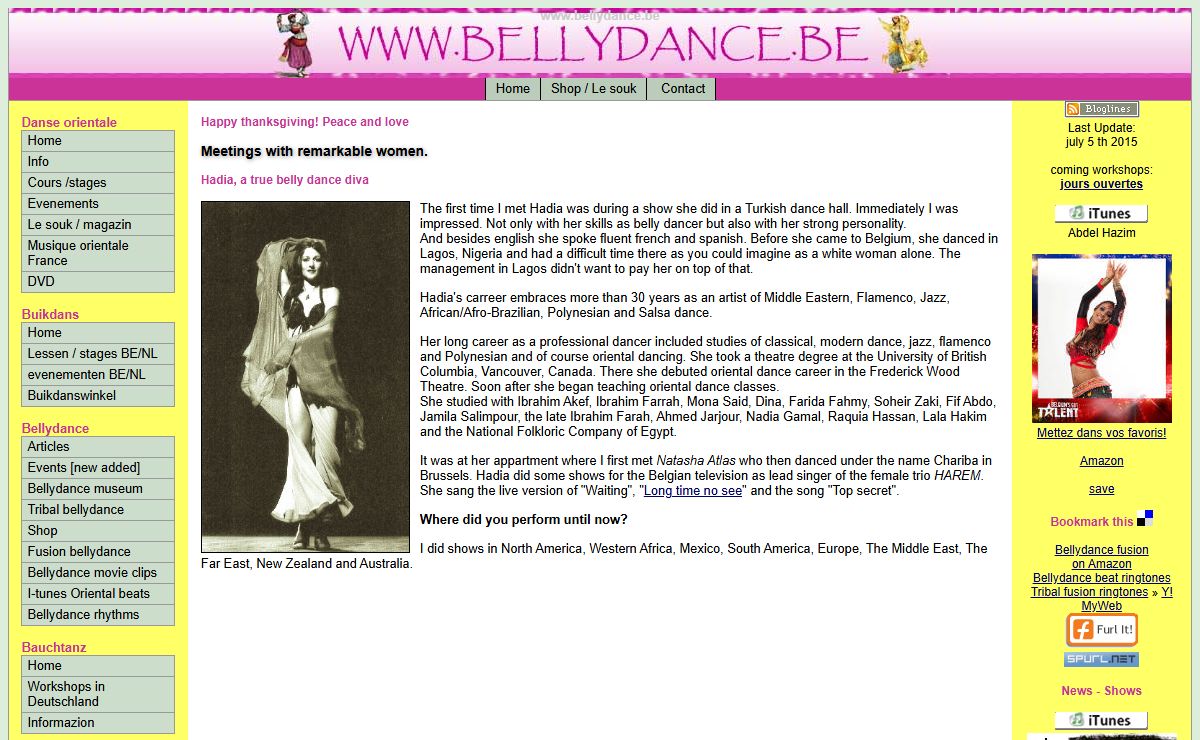 bellydance.be Middle Eastern Dance, oriental dance. Danse orientale or bellydance / Bauchtanz, cours, spectacles bellly dance