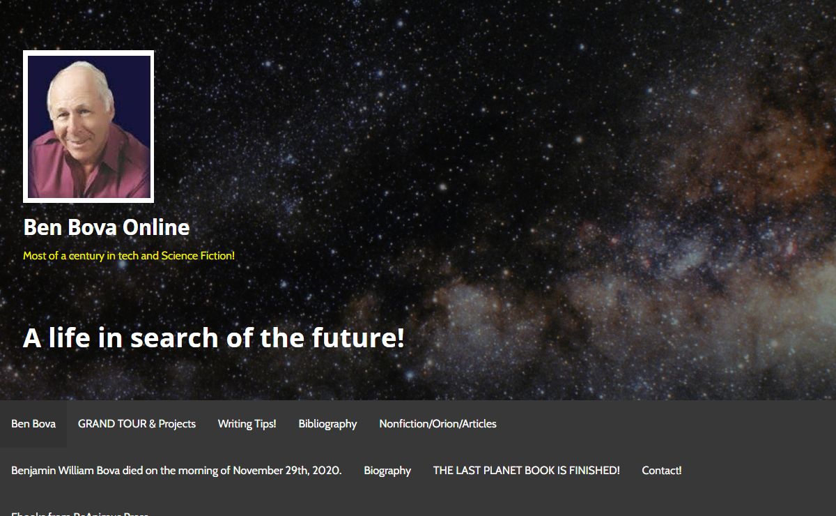 Ben Bova Online – Most of a century in tech and Science Fiction!