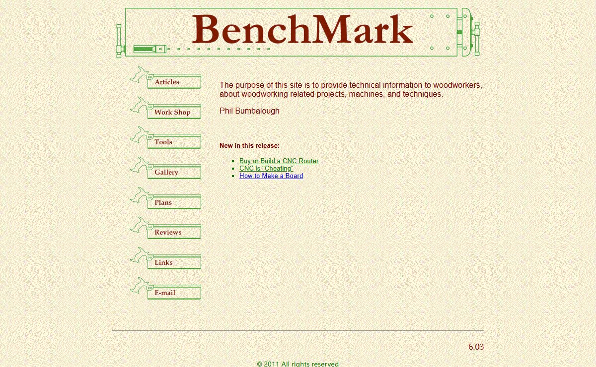 BenchMark Woodworking page