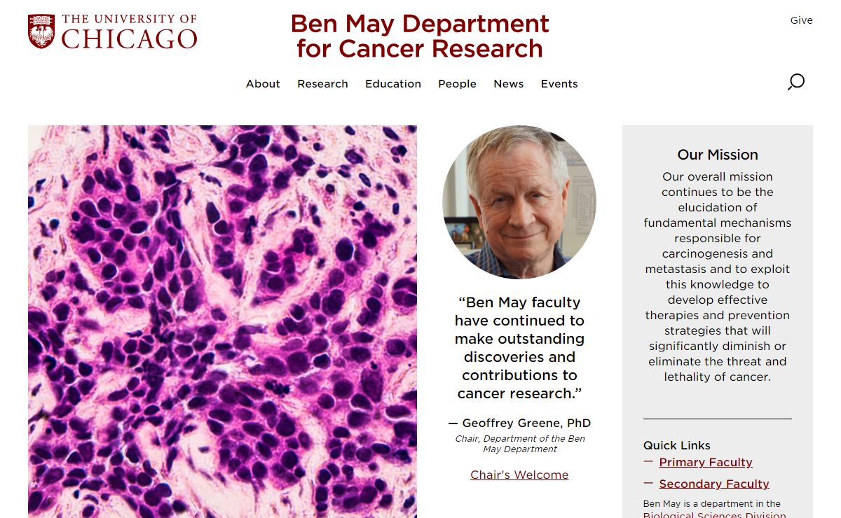The Ben May Department for Cancer Research | The University of Chicago