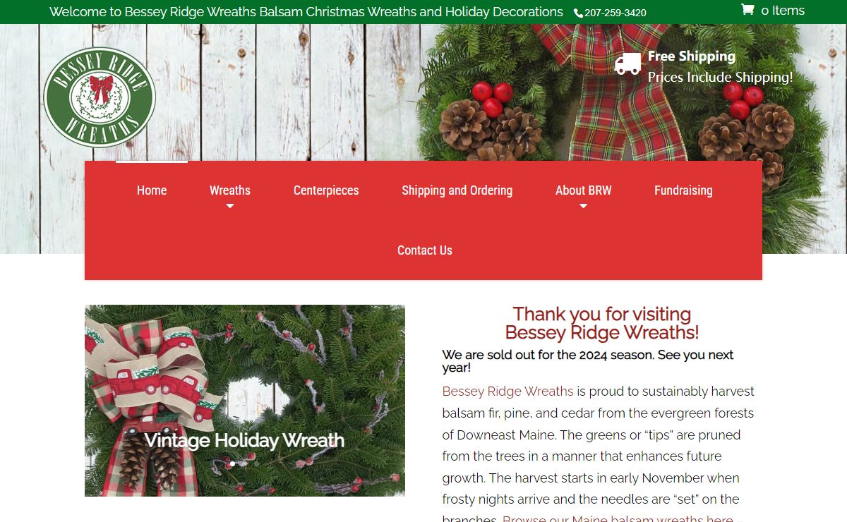 Bessey Ridge Wreaths | Fresh Maine Balsam Christmas Wreaths