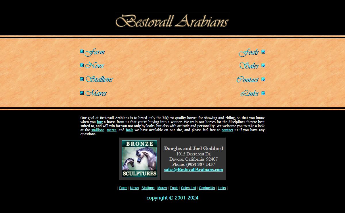 Arabian Horses of Bestovall Arabians - Arabian Horses For Sale in California