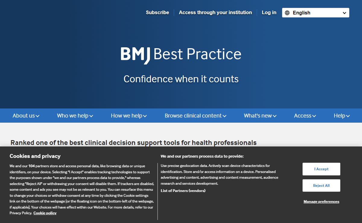 Homepage | BMJ Best Practice