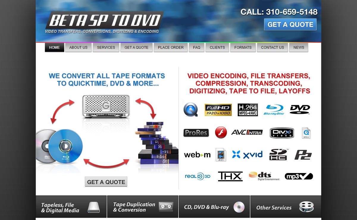 Transfer Convert BetaSP Betamax Video Tapes To DVD Service