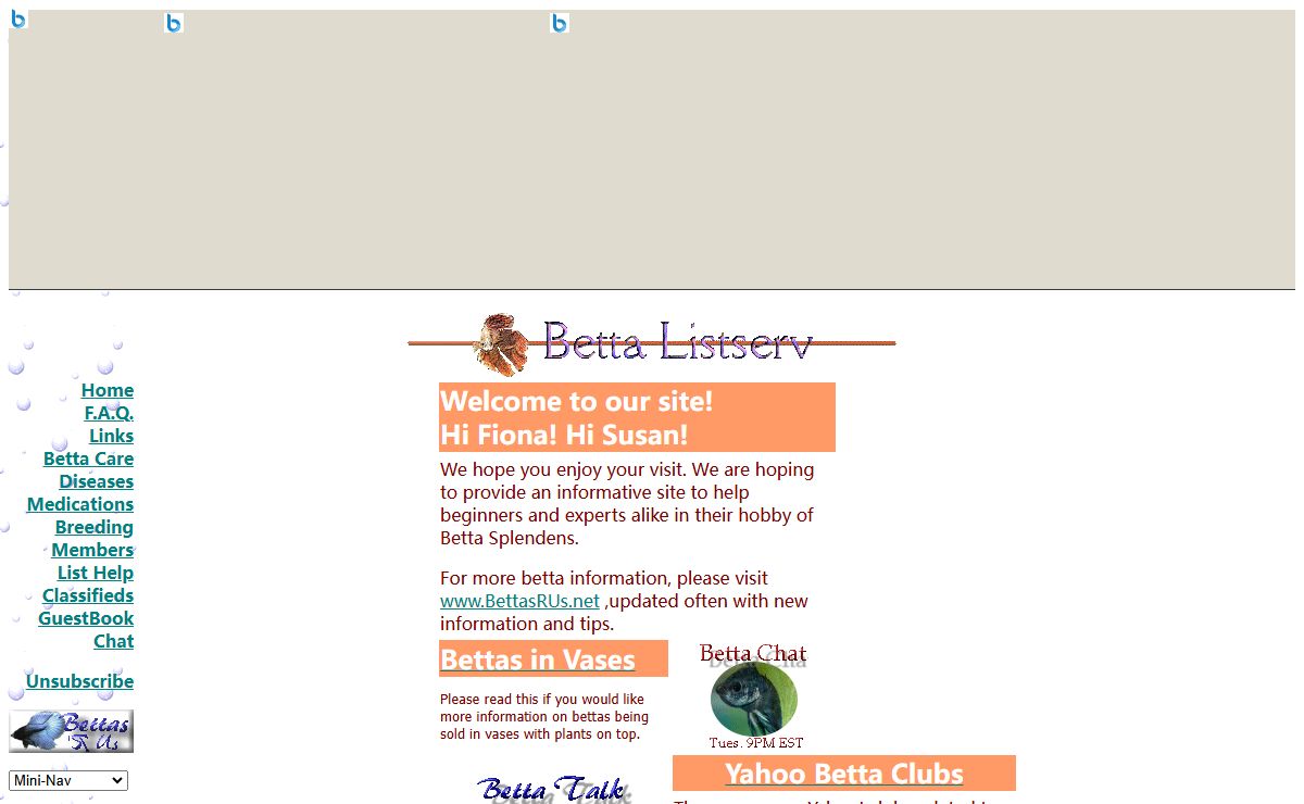 Betta Listserv Web Page