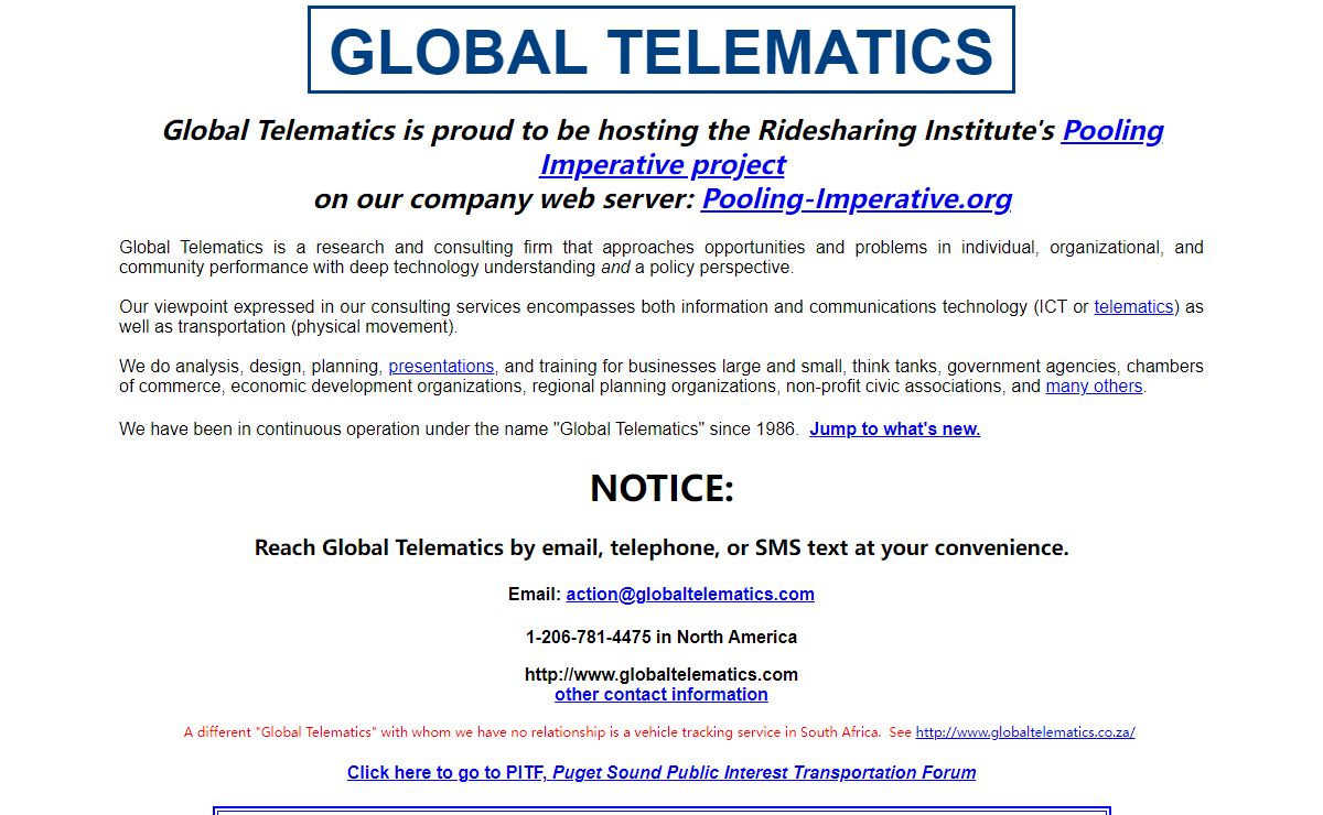Global Telematics: Telecommunications Transportation Travel Telecommuting Transit-Oriented Development Telework