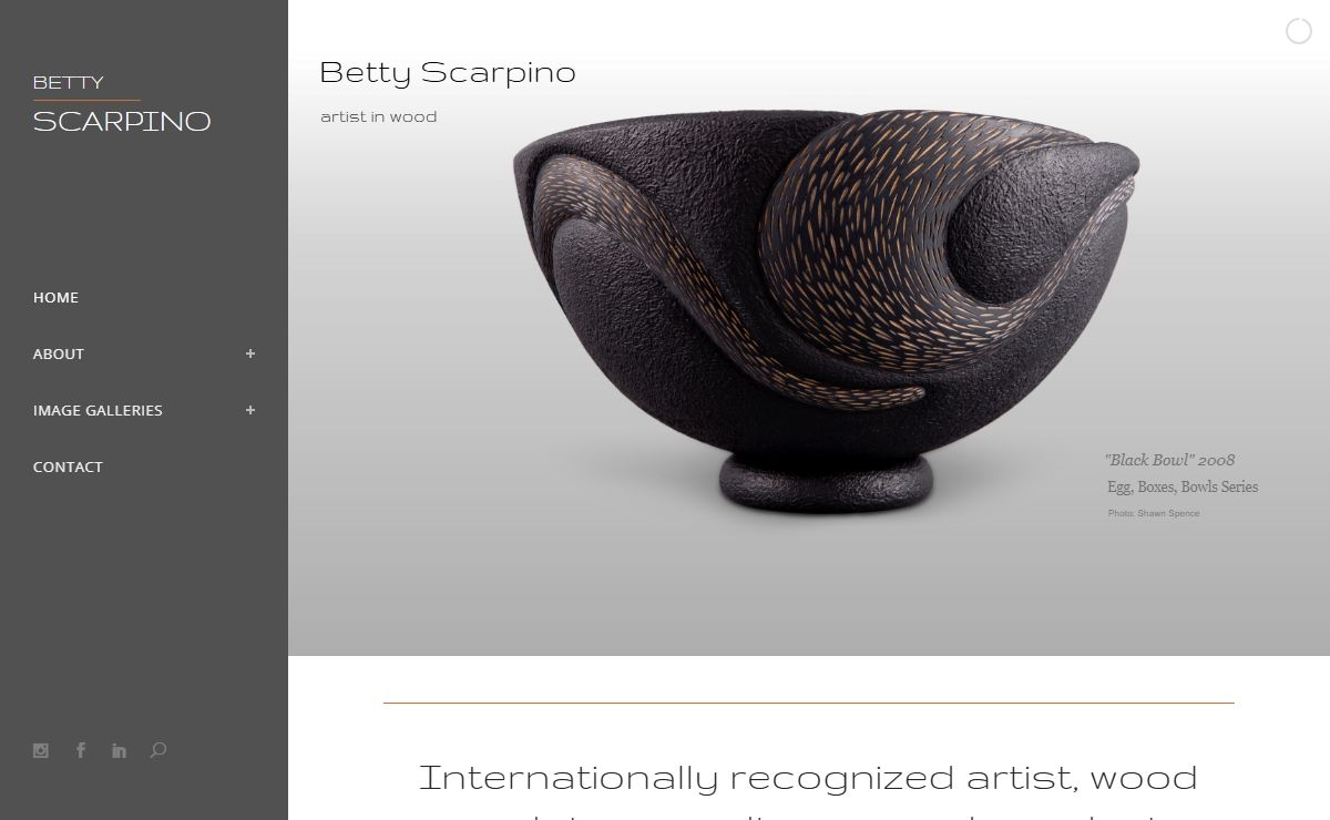 Betty Scarpino | Artist Betty Scarpino — Wood Sculptor, Woodturner, and Woodcut printmaker