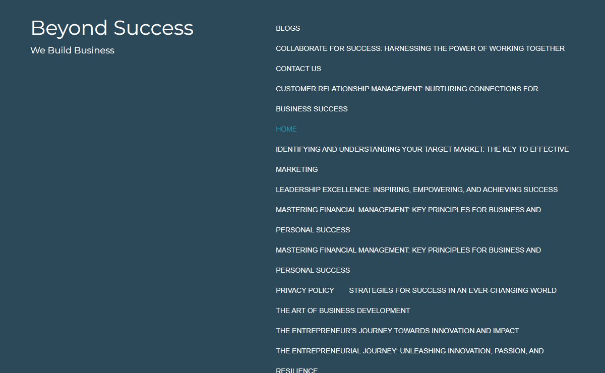 Beyond Success – We Build Business