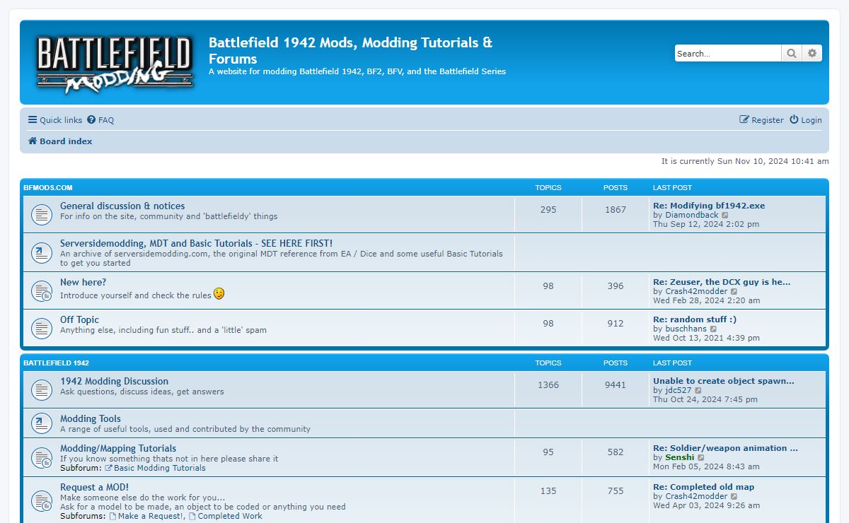 Battlefield 1942 Mods, Modding Tutorials & Forums - Index page