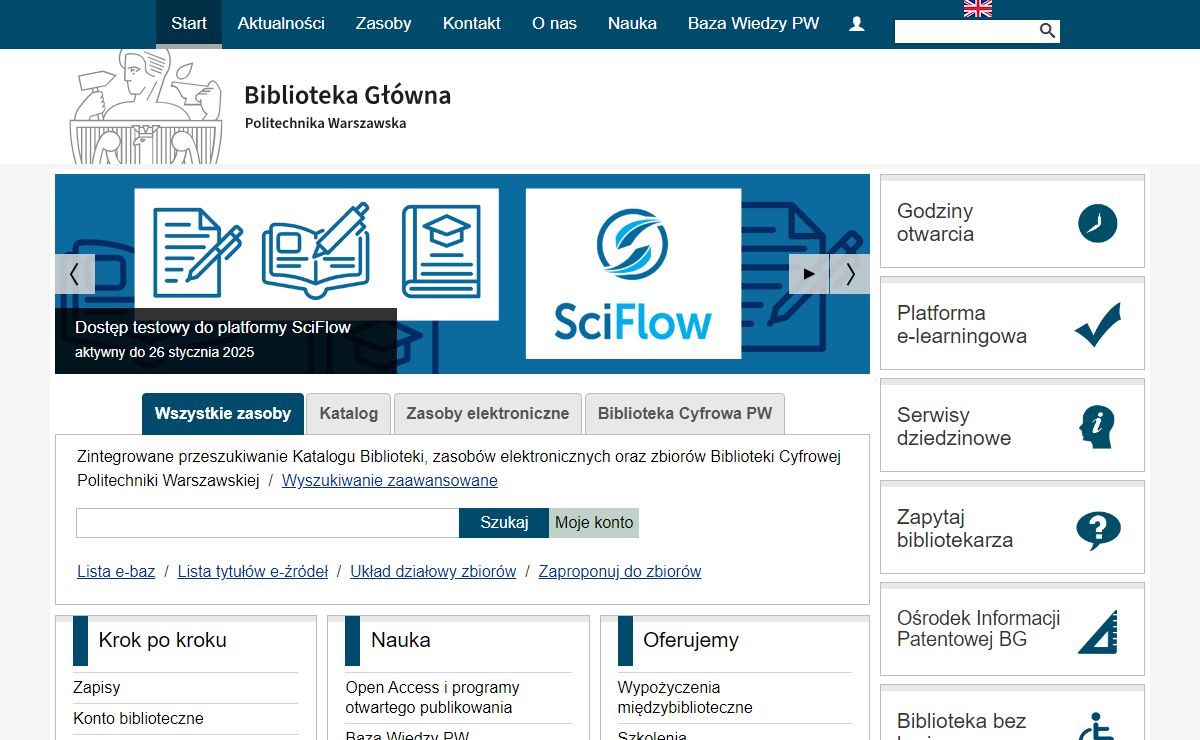 Biblioteka Główna Politechniki Warszawskiej - Start