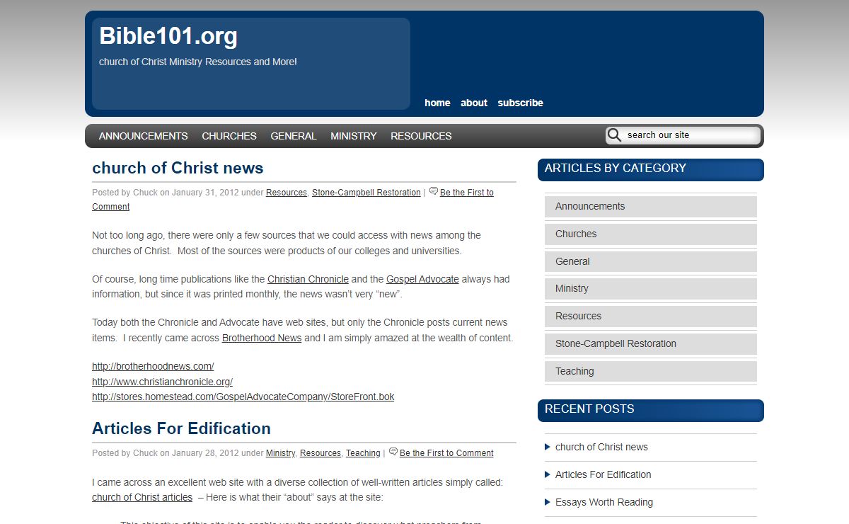 Bible101.org » church of Christ Ministry Resources and More!