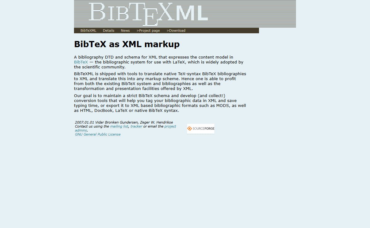 BibTeX as XML markup