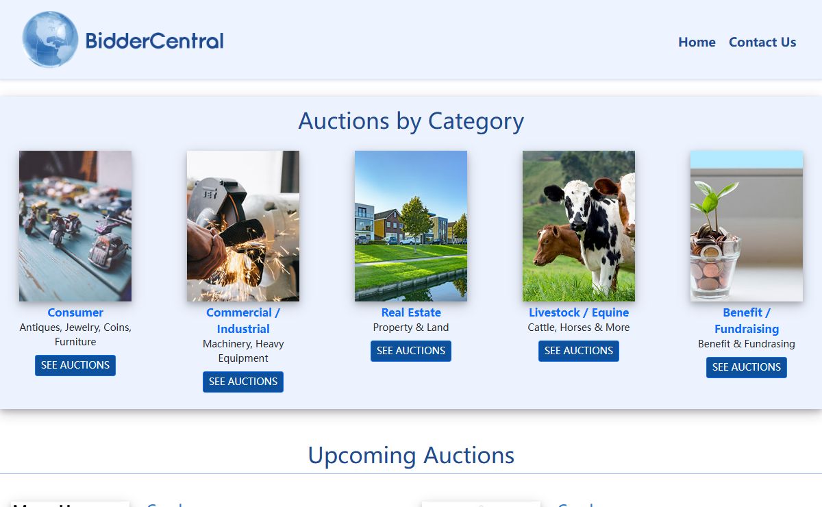 Bidder Central, Live & Silent Auction Portal