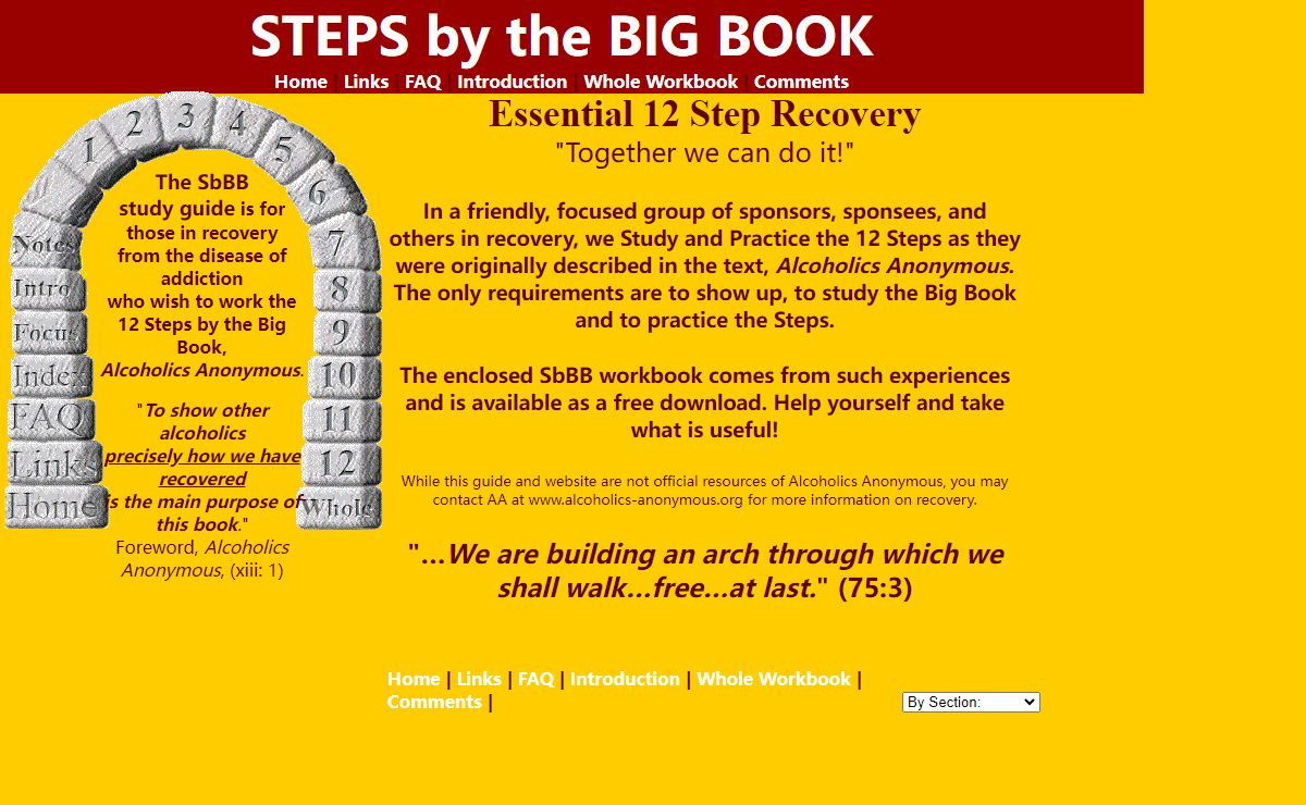 Steps by the Big Book - Free SbBB Workbook for the 12 Steps of Alcoholics Anonymous (AA)