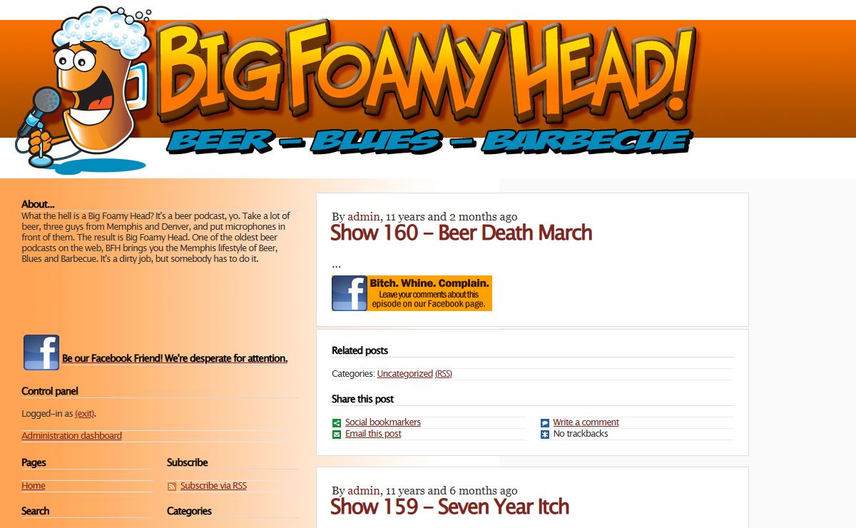 Beer Podcast Show - Beer Blues and Barbecue Show Podcast - Big Foamy Head: Big Foamy Head Beer Podcast Show is all about Beer, Blues and Barbecue