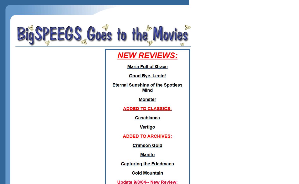 BigSPEEGS Goes to the Movies