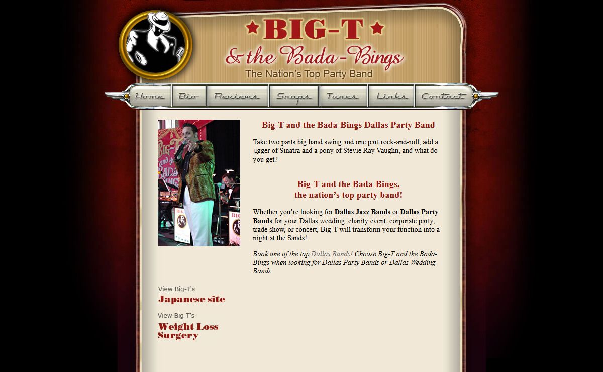 Dallas Bands|Dallas Jazz Bands|Dallas Party Bands – Big-T & The Bada-Bings main - Dallas Bands|Dallas Jazz Bands|Dallas Party Bands - Big-T & The Bada-Bings