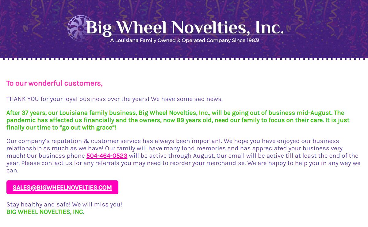 Welcome to the bigwheelnovelties.com website! | bigwheelnovelties.com
