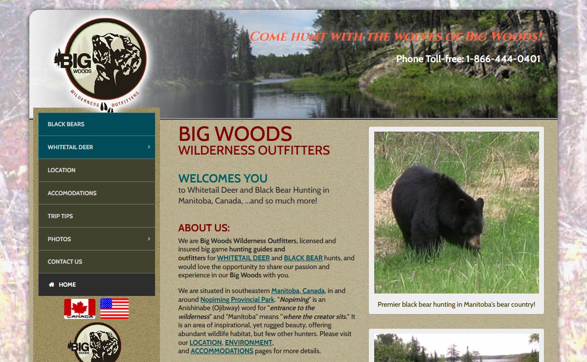 Big Woods Hunting, Wilderness Outfitters | Manitoba Canada | Whitetail Deer Hunts, Black Bear Hunts - Big Woods Wilderness Outfitters