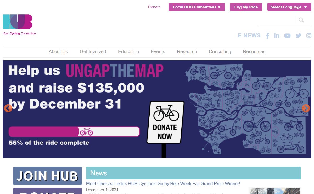 HUB Cycling: Bike Events, Education, Action in Metro Vancouver