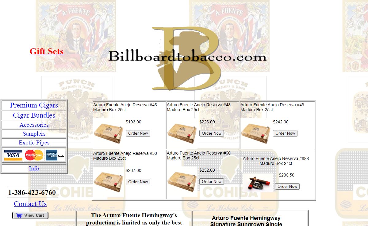 Billboardtobacco.com - Premium Cigars and Cigar Smoking Accessories