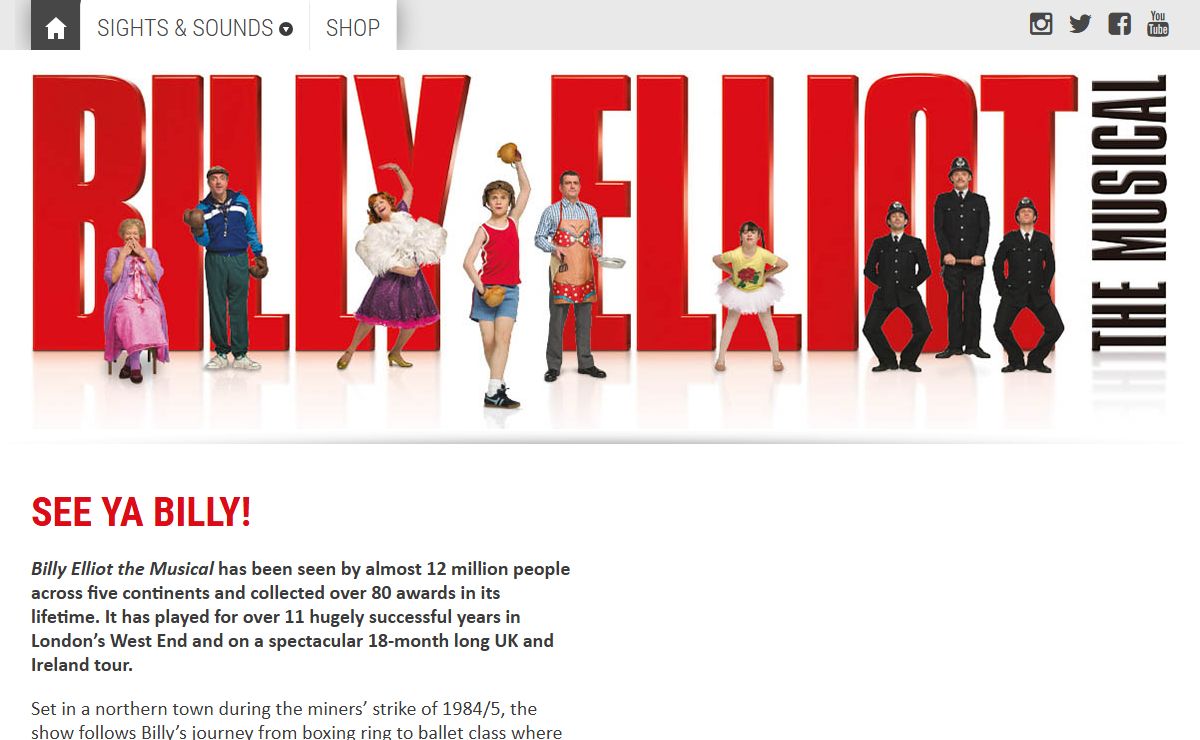 Homepage | Billy Elliot the Musical UK & Ireland Tour
